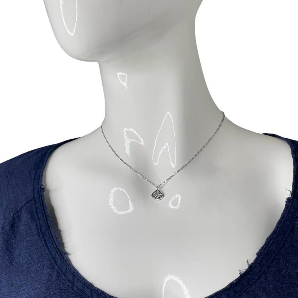 Kate Spade everyday spade glitter enamel mini pendant Silver Necklace